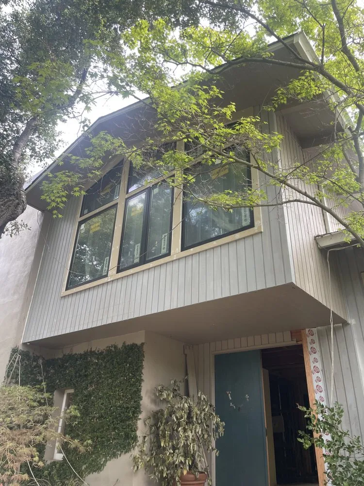 New windows installed on a second-story home addition