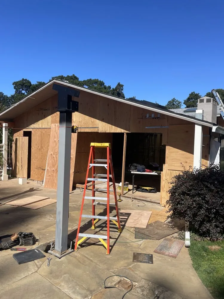 Framing for a home addition tied into an existing house in Watsonville CA